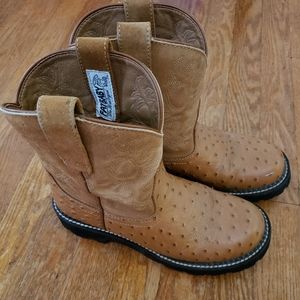 Tan Leather Ariat Fatbaby Ankle Western Boots Sz 8